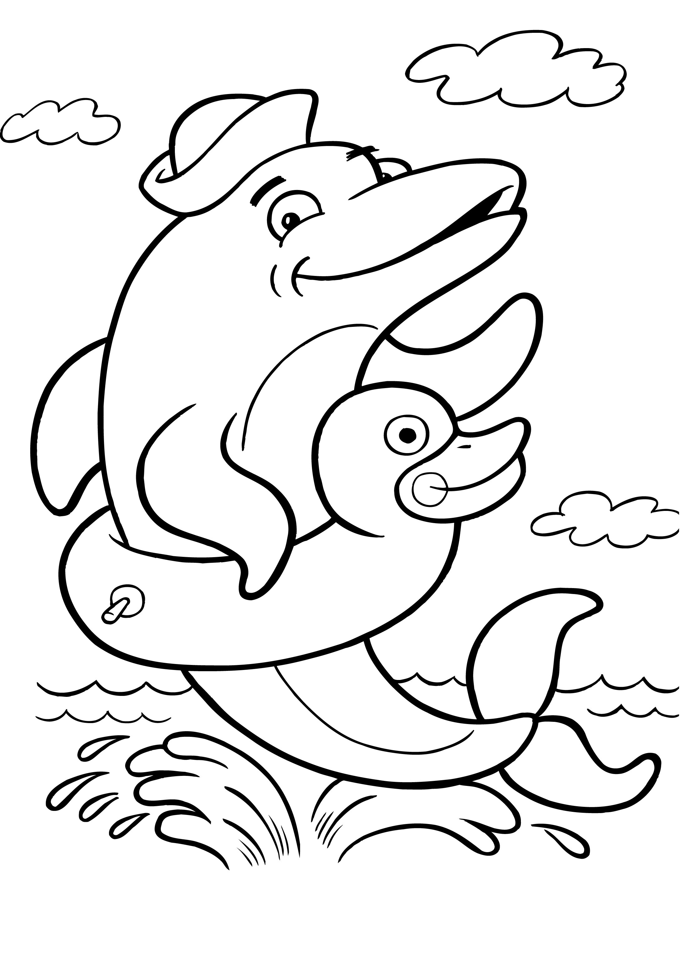 125 Free Printable Dolphin Coloring Pages for Kids 66