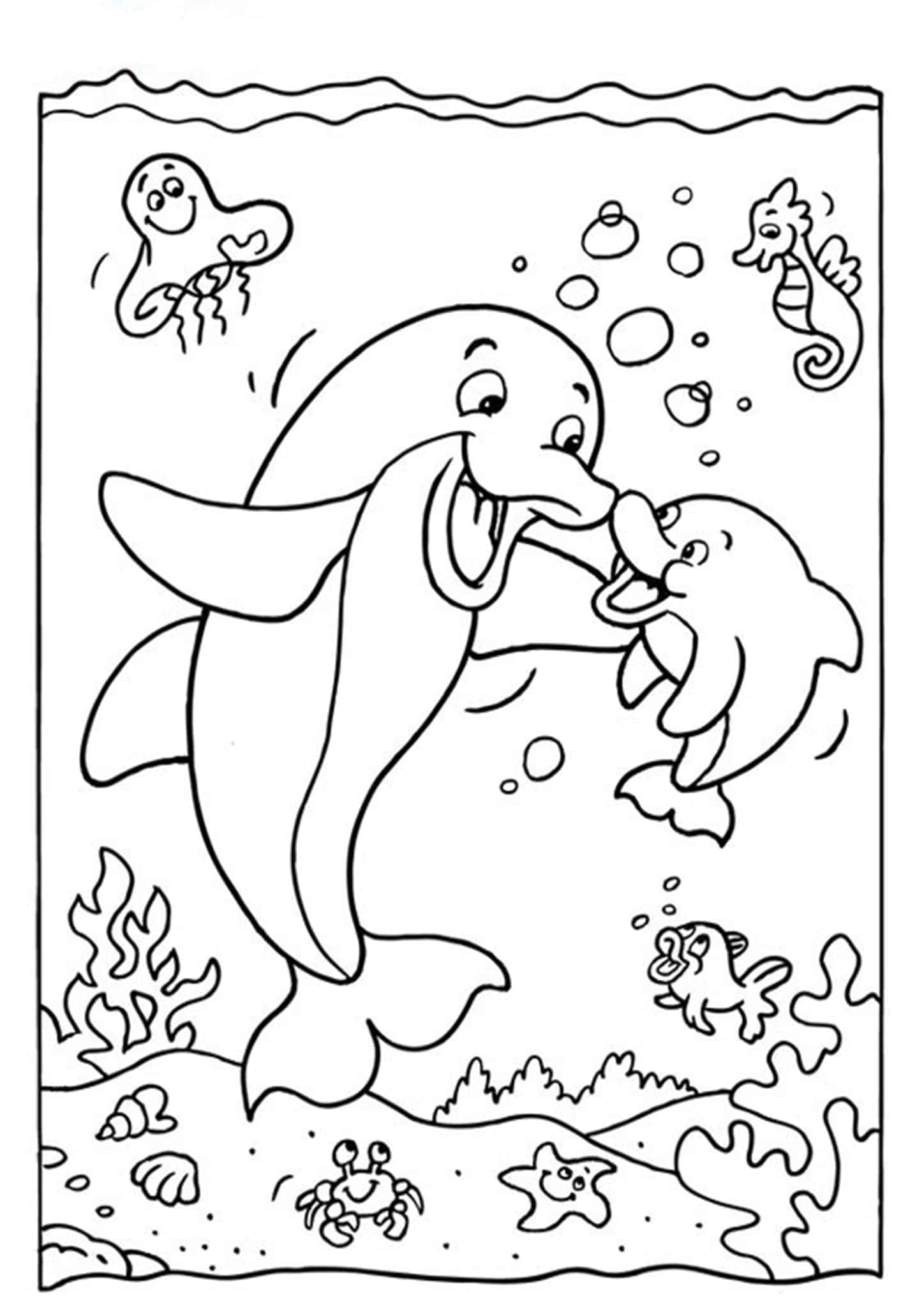 125 Free Printable Dolphin Coloring Pages for Kids 67