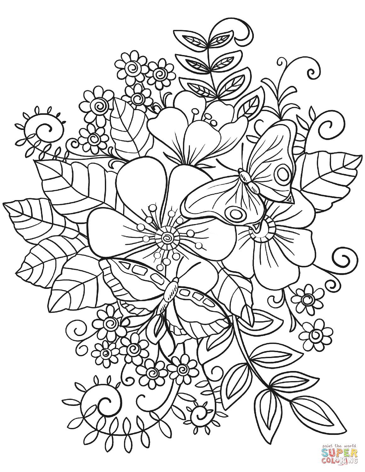 14 Flower Coloring Pages Printable