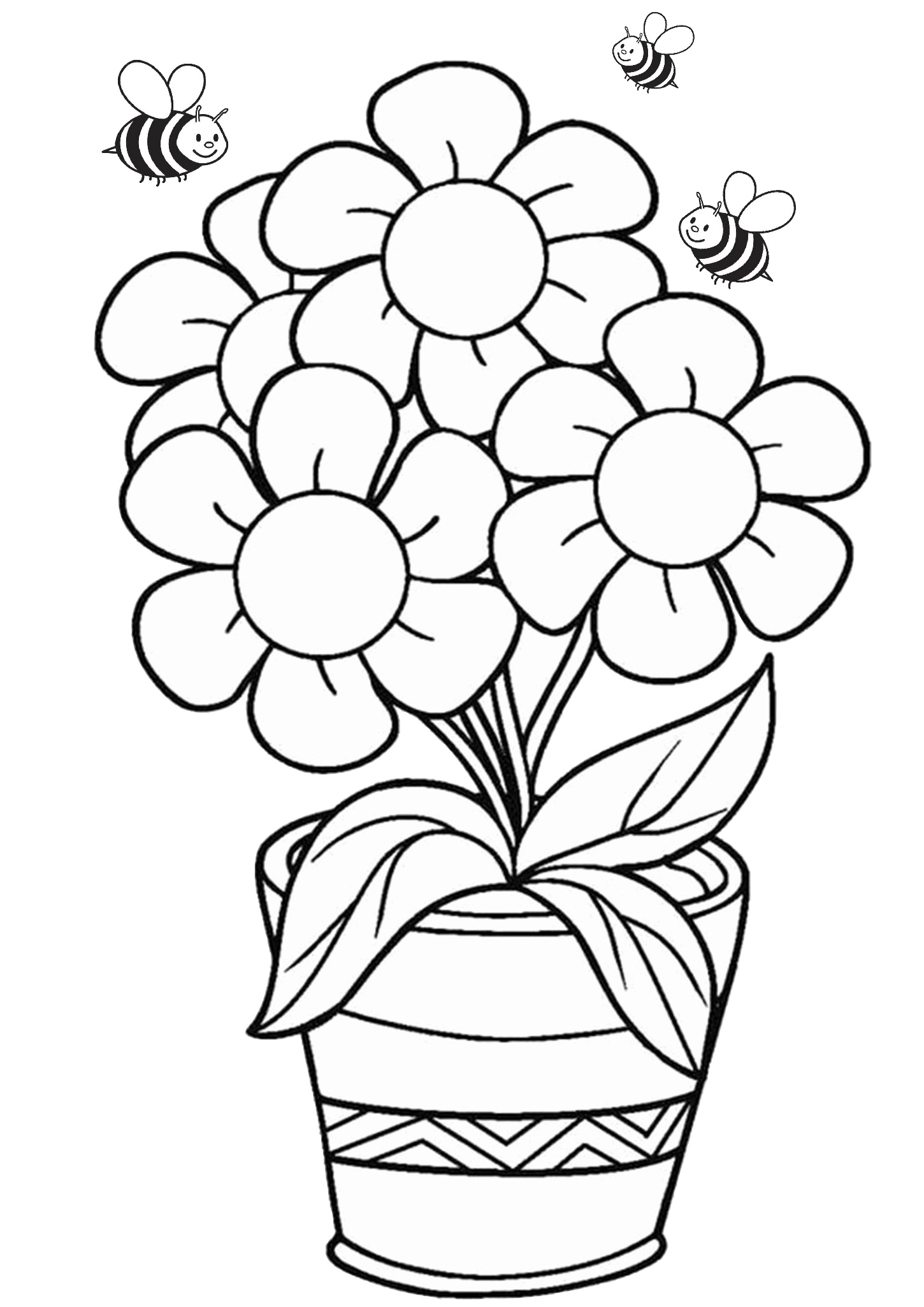 34 Flower Sketches Outline Coloring Pages Printable