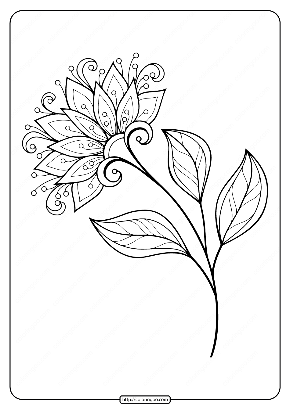 35 Japanese Flower Coloring Pages Printable