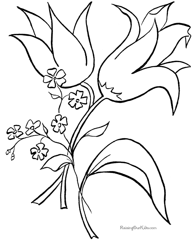 38 Flower Coloring Pages for Kids Printable