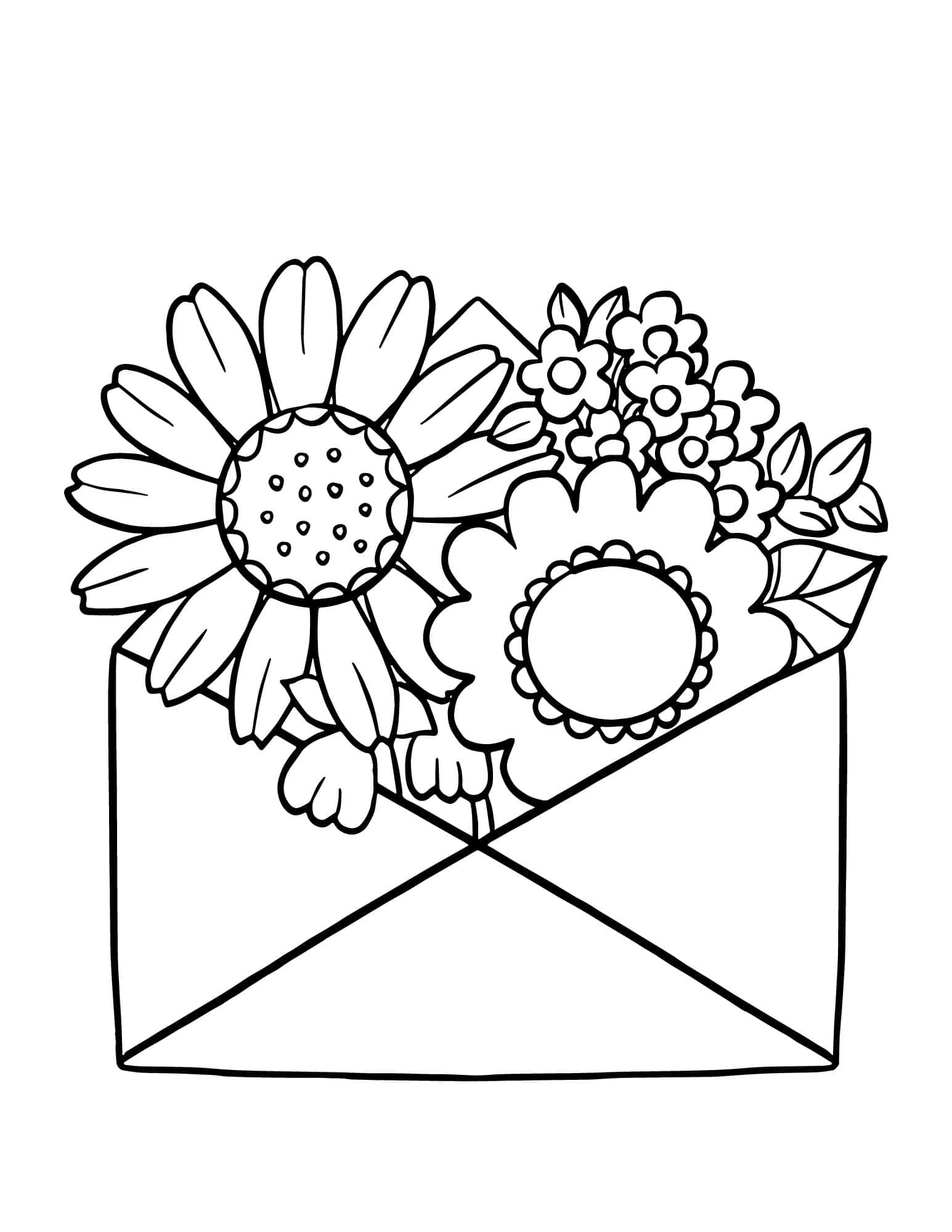 42 Flower Coloring Pages Cut Out Printable