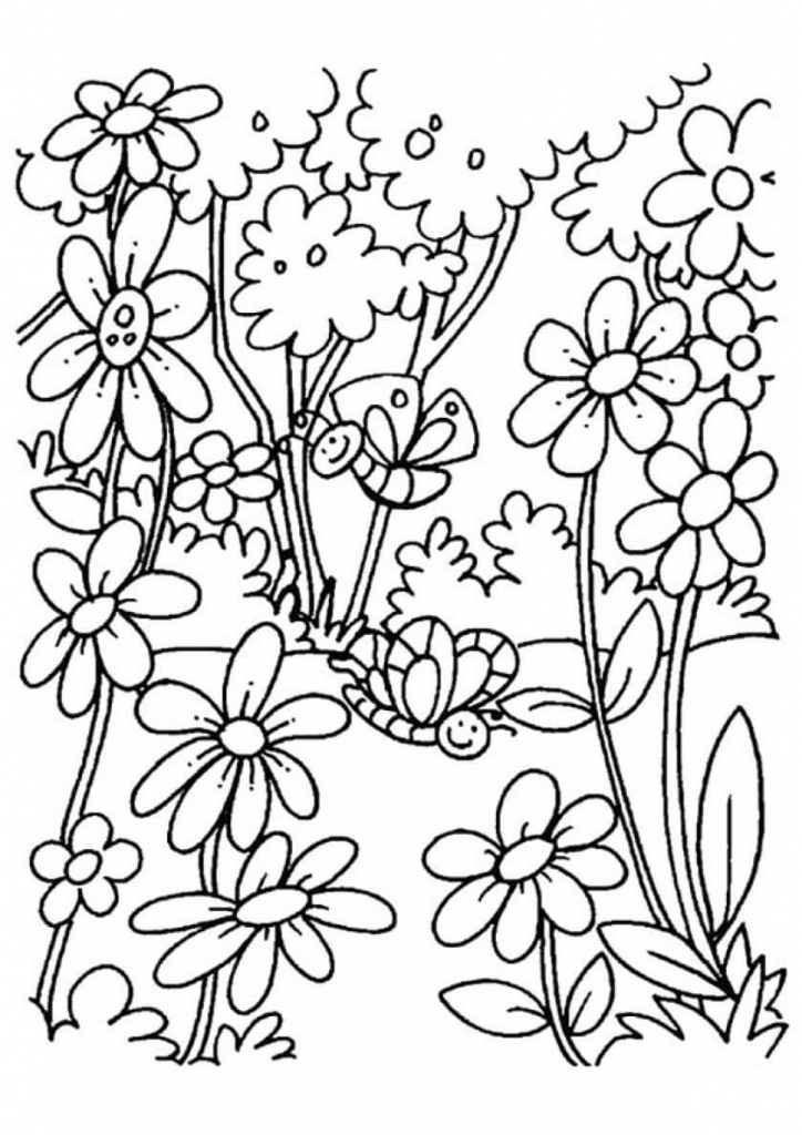 42 Printable Flower Coloring Pages Simple Simple Printable