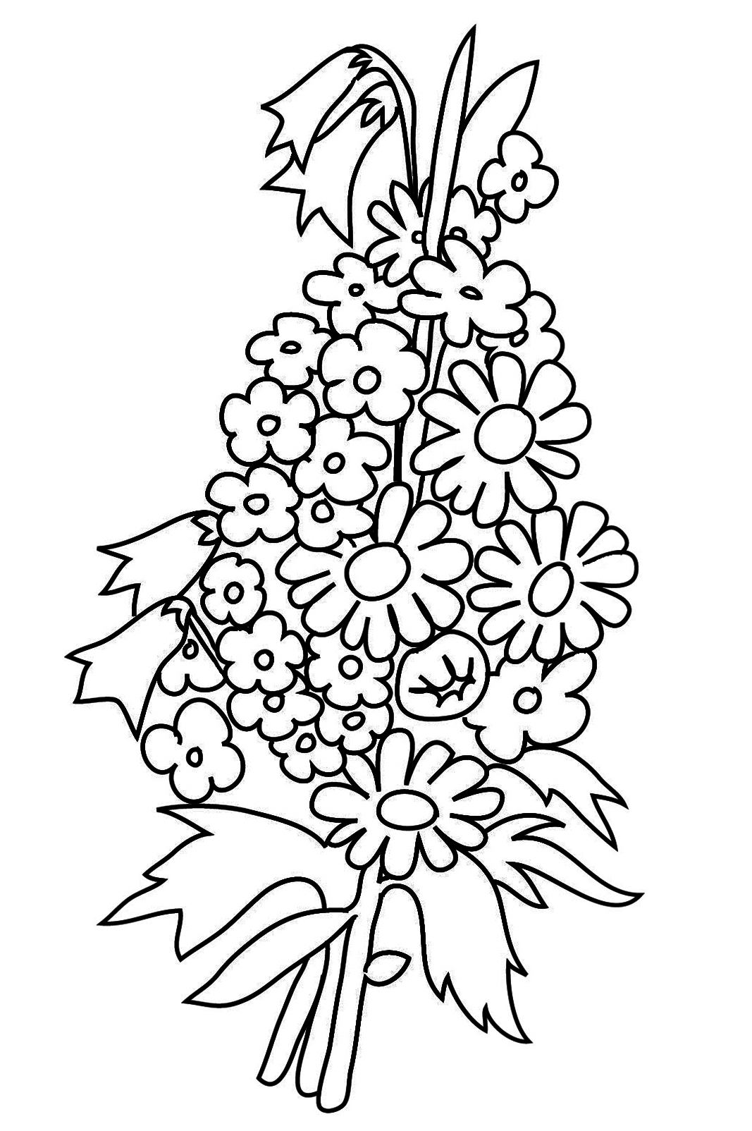 43 Coloring Pages Flower Bouquets Printable