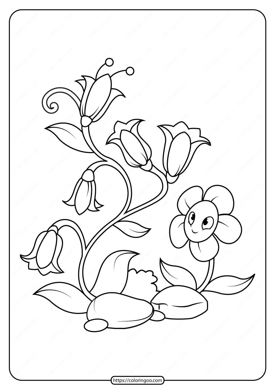 44 Girl with Flower Coloring Pages Printable