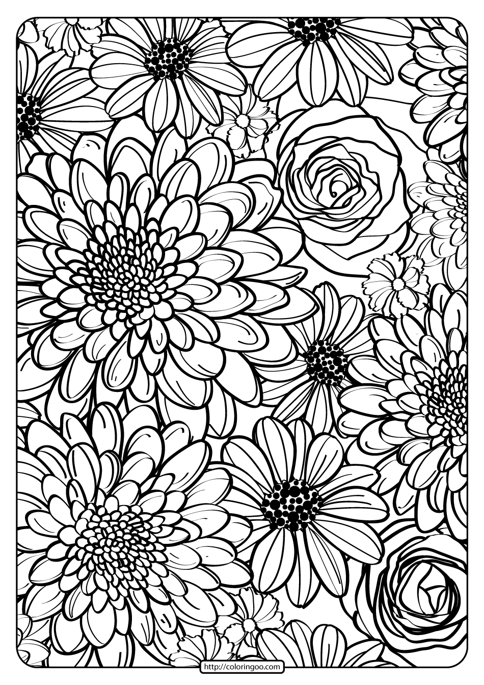 47 Flower Garden Coloring Pages Nature Printable