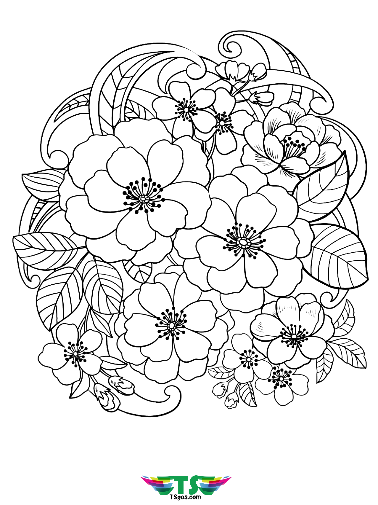 47 Spring Flower Coloring Pages for Kids Printable