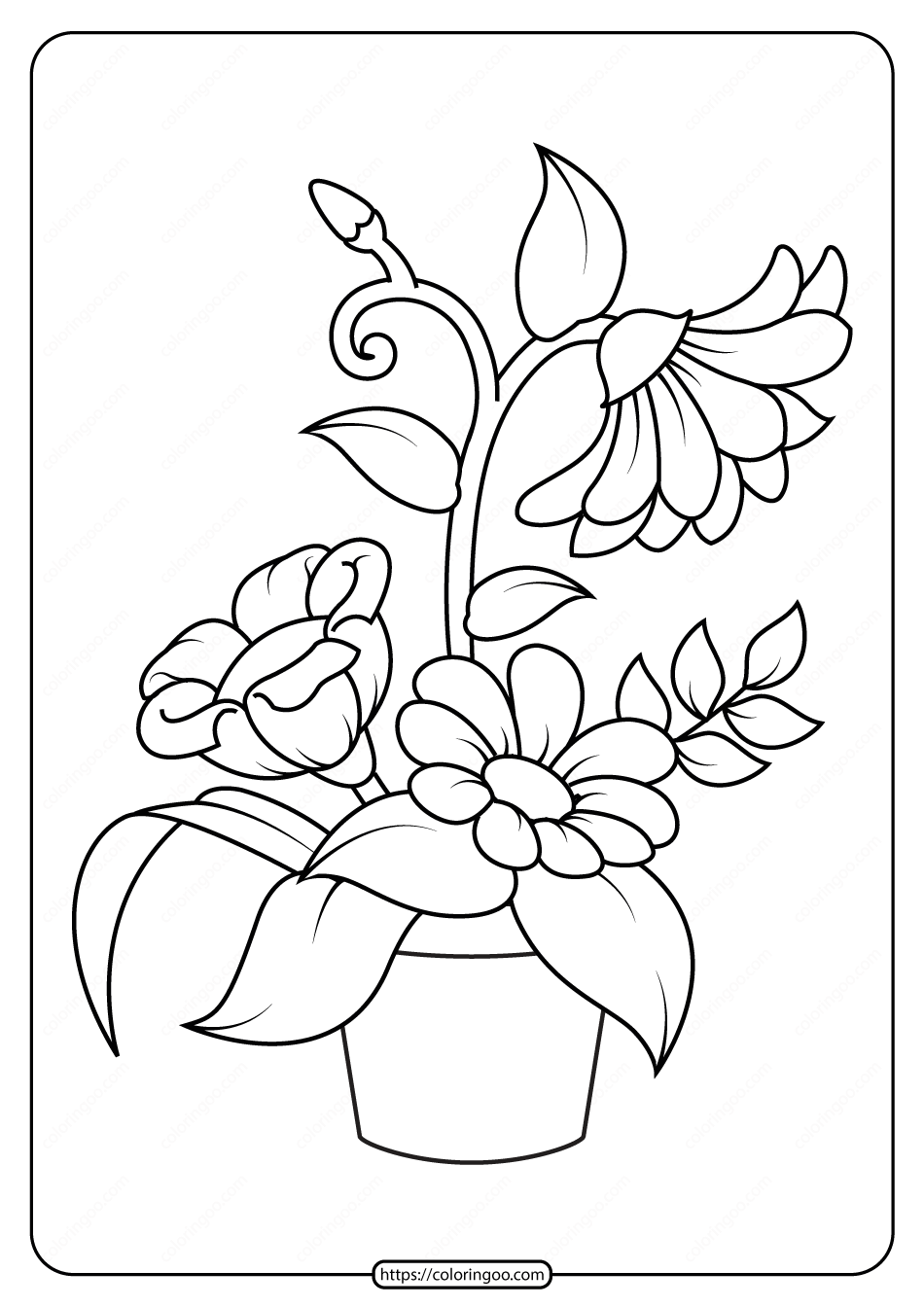 50 Simple Flower Coloring Pages Aesthetic Printable