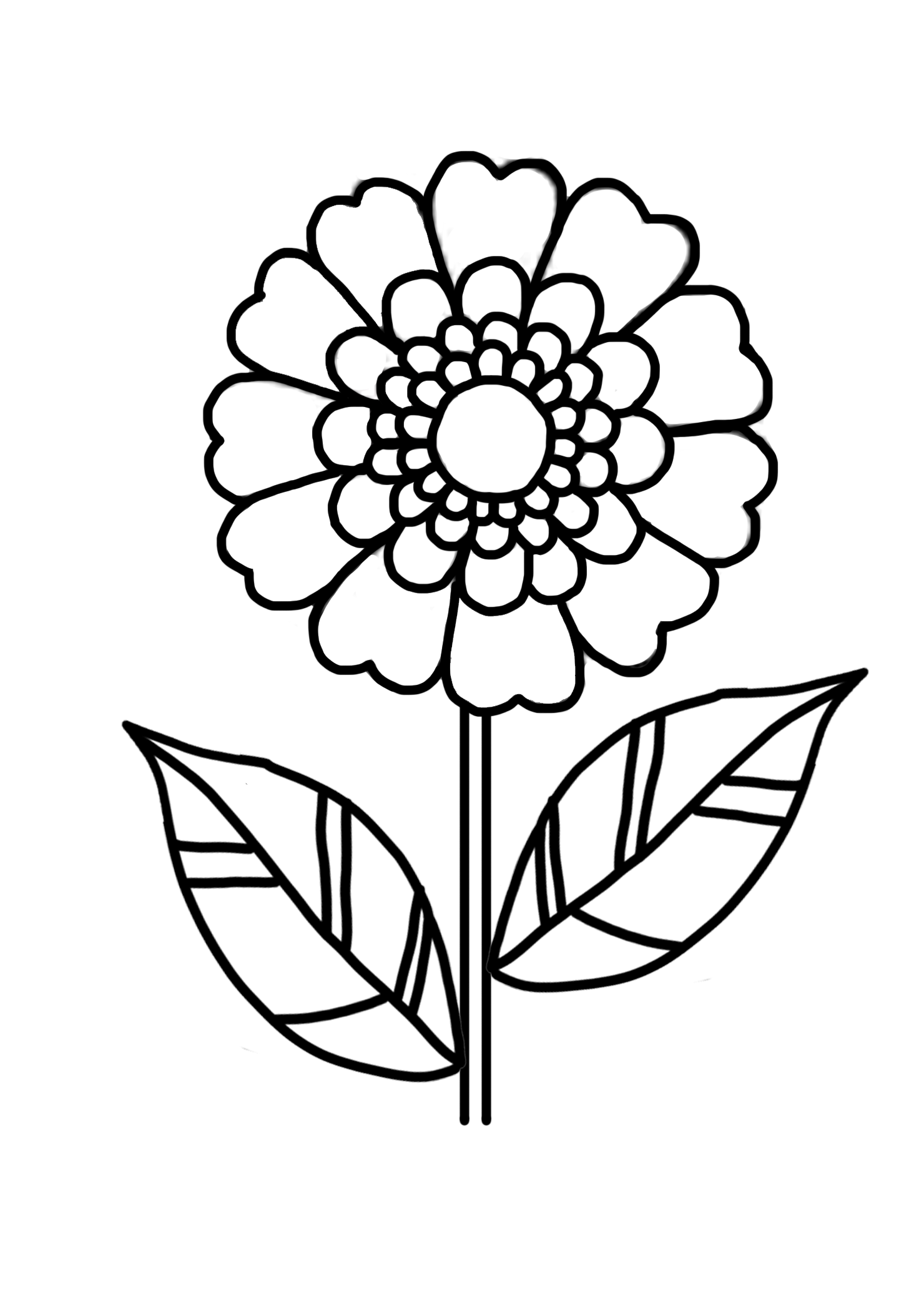 58 Flower Outline Drawing Simple Coloring Pages Printable