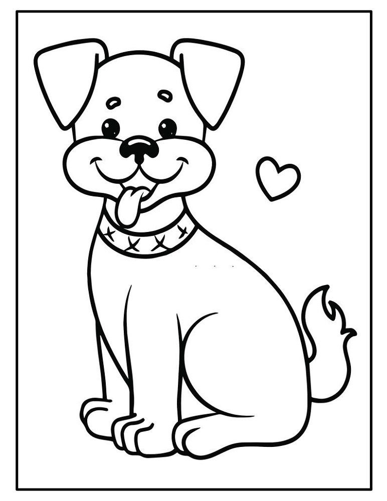 77 Dog Coloring Pages for Kids Printable 17