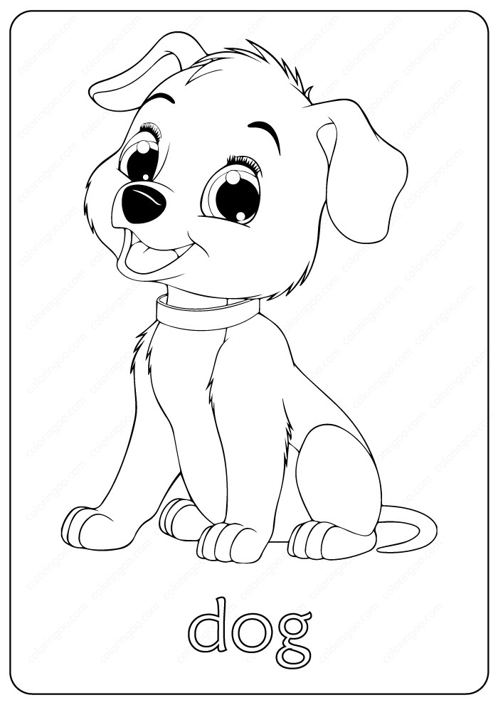 77 Dog Coloring Pages for Kids Printable 5