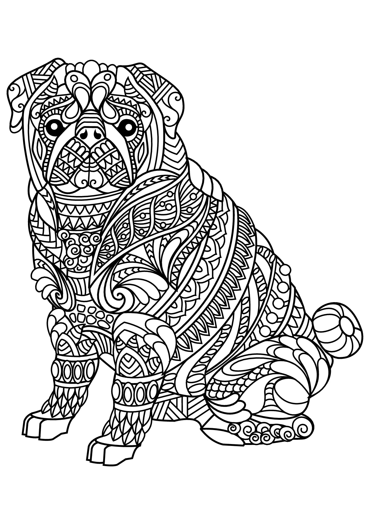 77 Dog Coloring Pages for Kids Printable 6