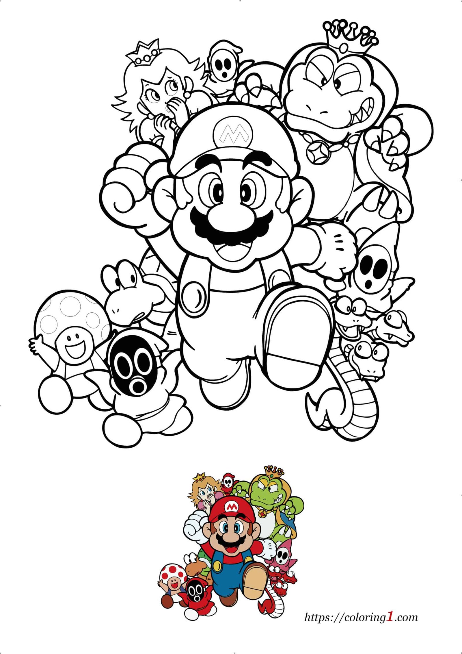 78 Super Mario Coloring Pages Printable 1