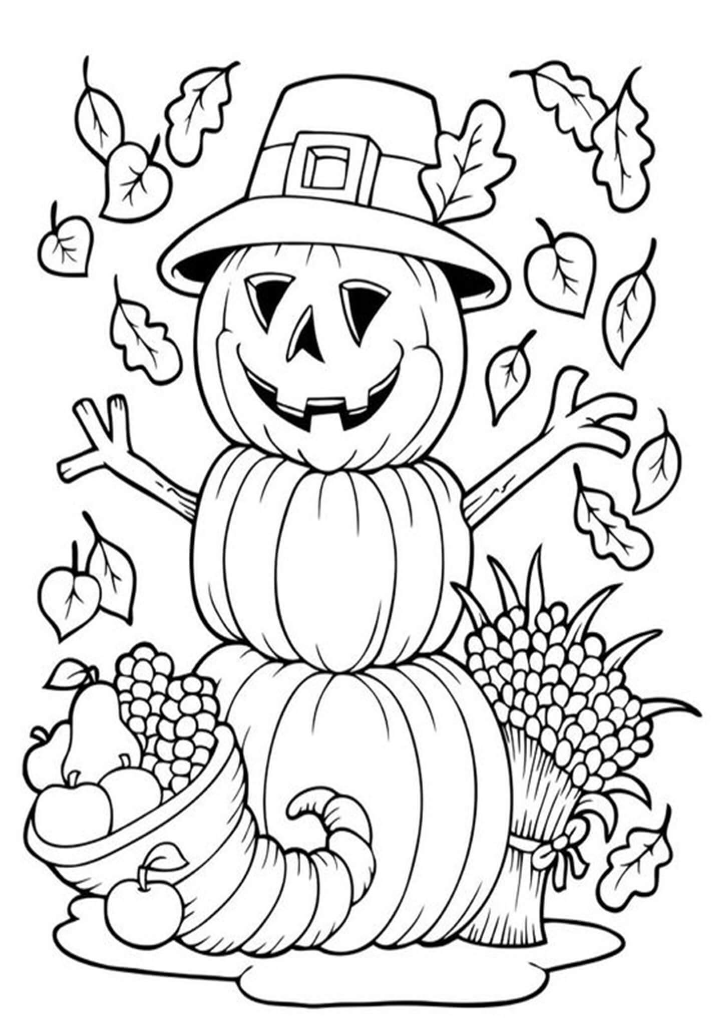 79 Thanksgiving Coloring Pages for Kids Printable 10