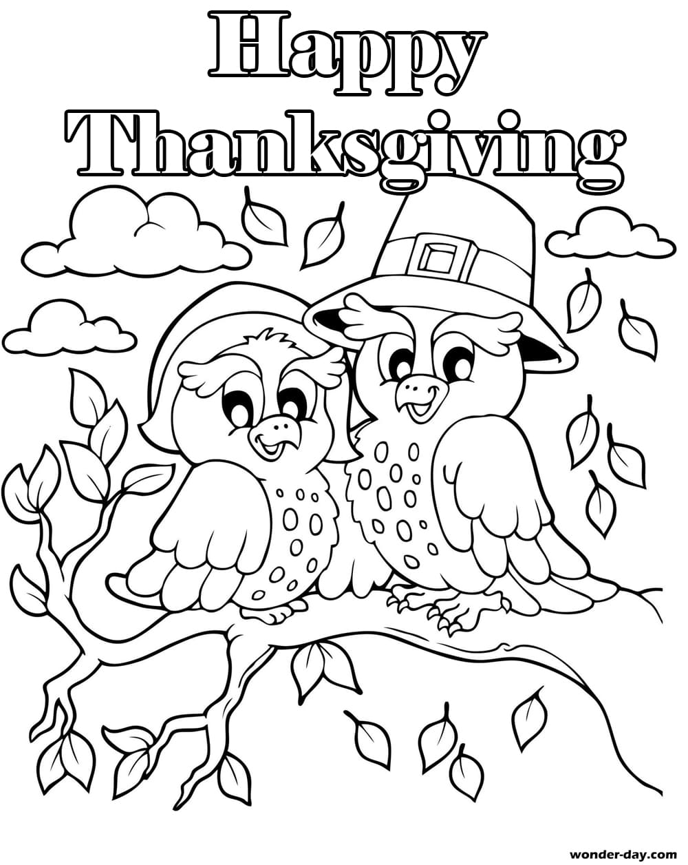 79 Thanksgiving Coloring Pages for Kids Printable 11