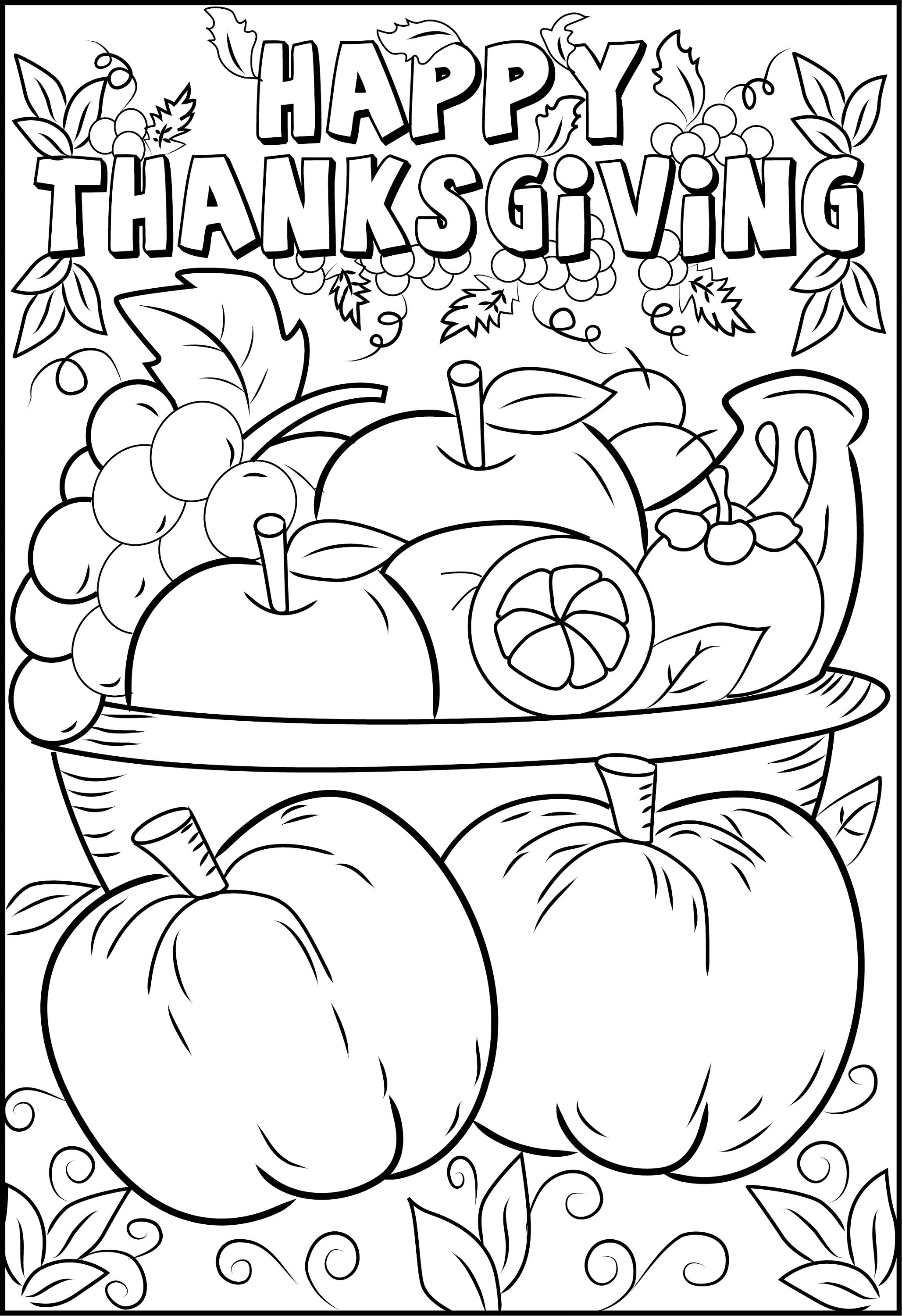 79 Thanksgiving Coloring Pages for Kids Printable 14