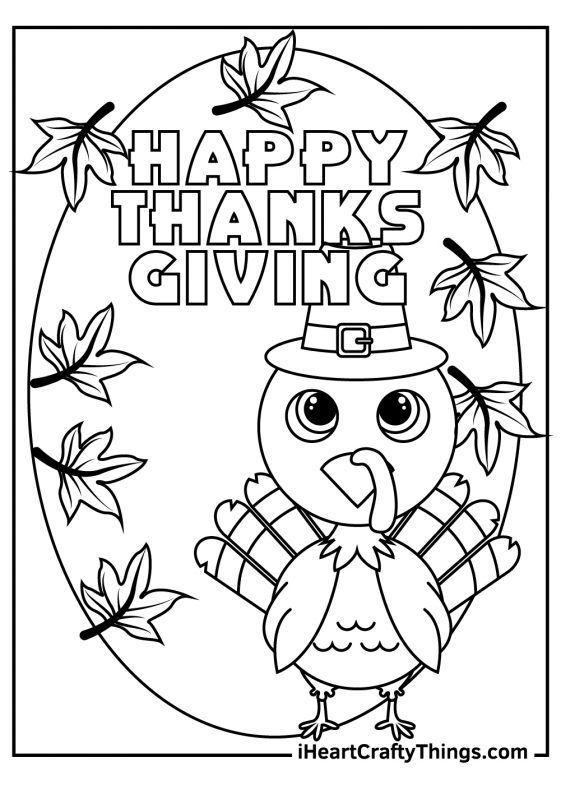 79 Thanksgiving Coloring Pages for Kids Printable 4