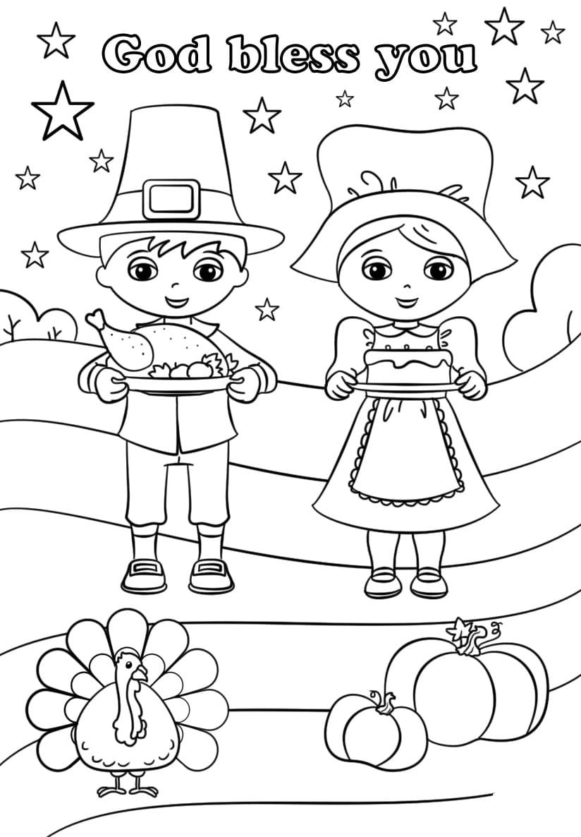 79 Thanksgiving Coloring Pages for Kids Printable 41