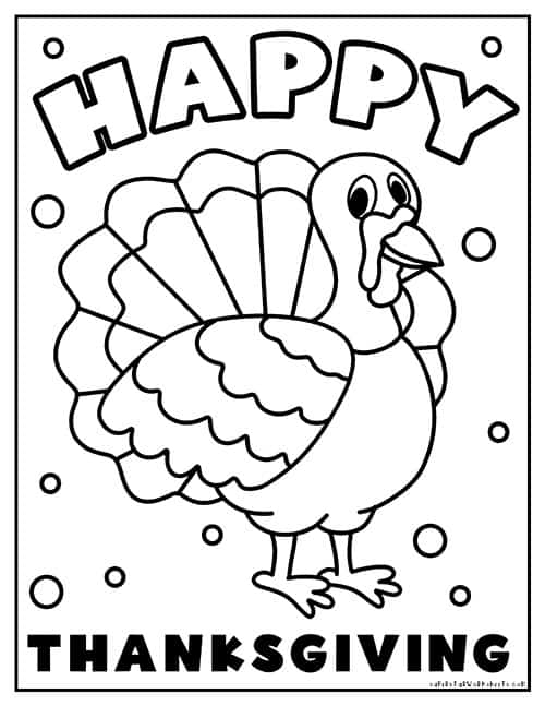 79 Thanksgiving Coloring Pages for Kids Printable 6