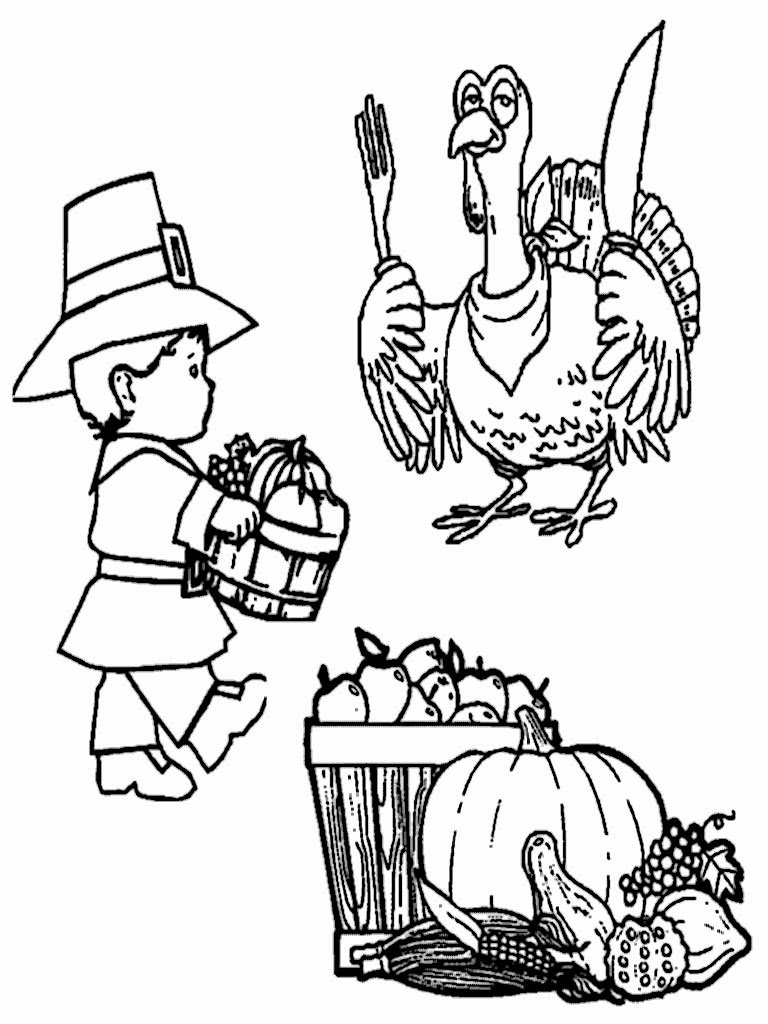 79 Thanksgiving Coloring Pages for Kids Printable 7