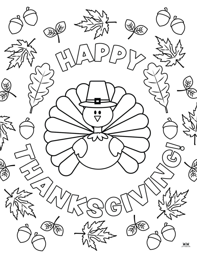 79 Thanksgiving Coloring Pages for Kids Printable 72