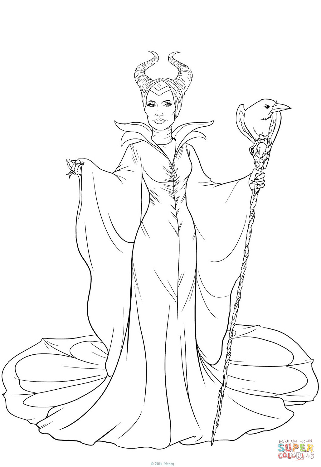 90 Enchanting Maleficent Coloring Pages Printable 10