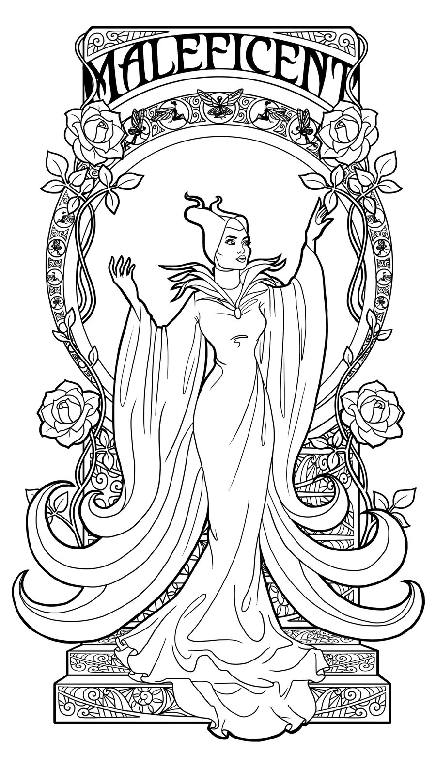 90 Enchanting Maleficent Coloring Pages Printable 12