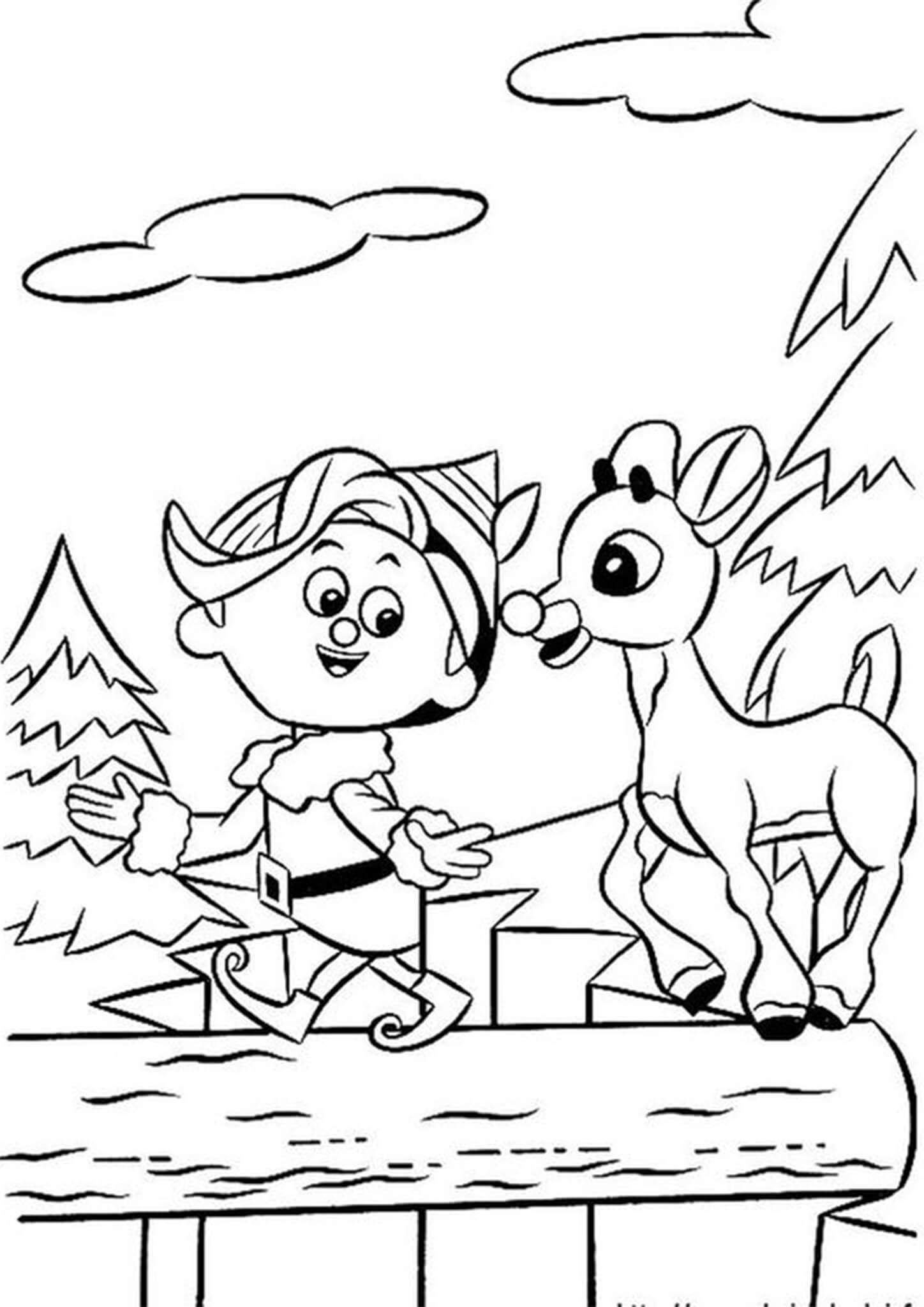 90 Rudolph Coloring Pages for Kids Printable 16