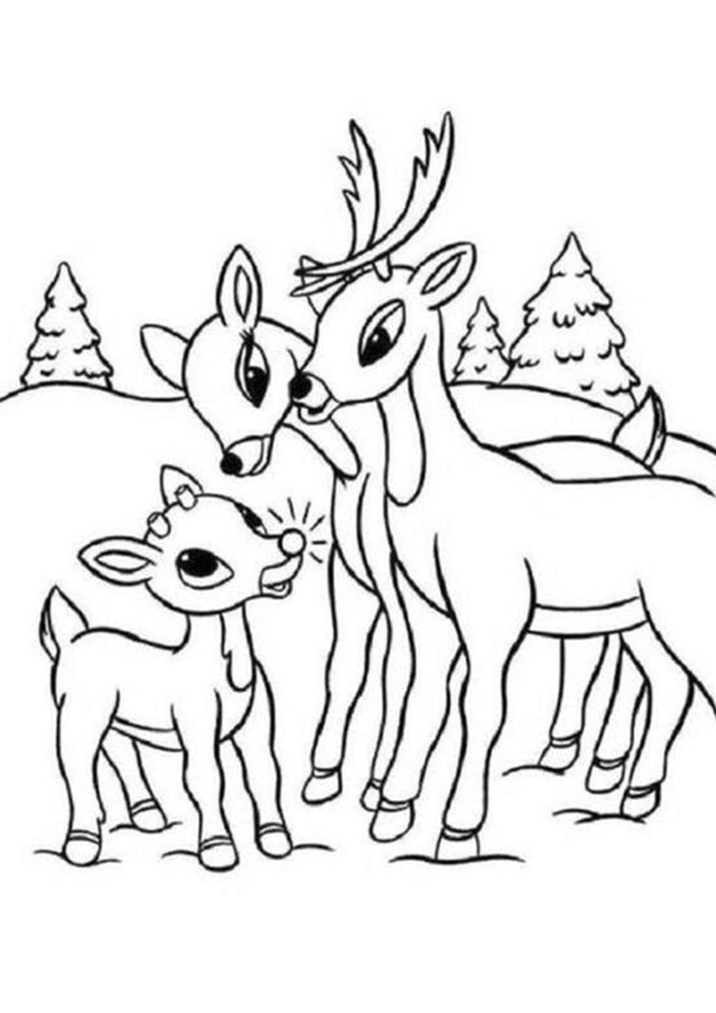 90 Rudolph Coloring Pages for Kids Printable 2