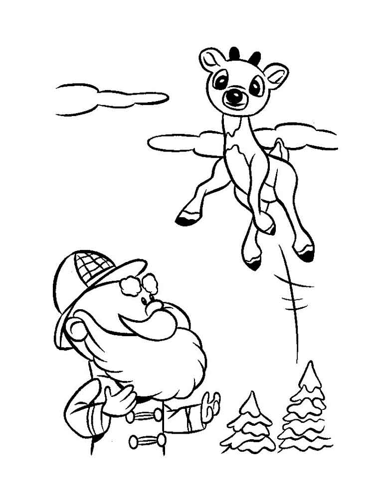 90 Rudolph Coloring Pages for Kids Printable 20