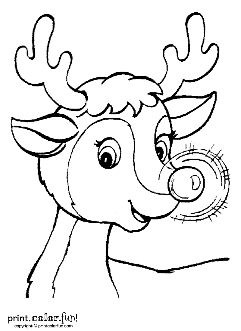 90 Rudolph Coloring Pages for Kids Printable 32