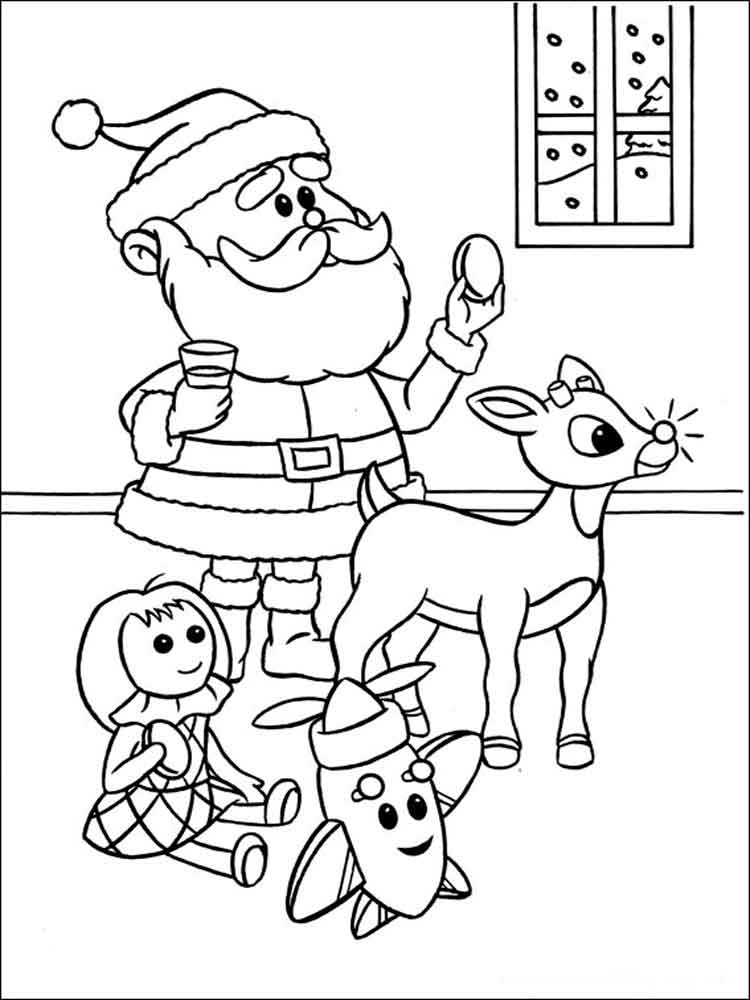 90 Rudolph Coloring Pages for Kids Printable 40