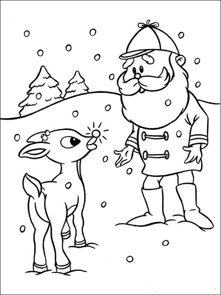 90 Rudolph Coloring Pages for Kids Printable 46