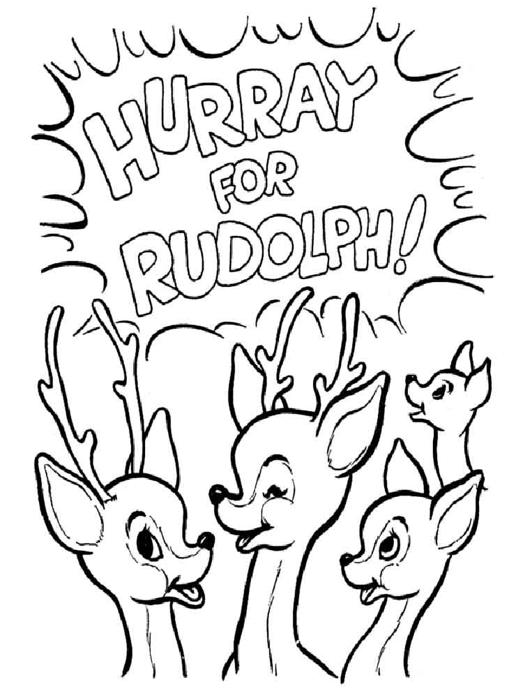 90 Rudolph Coloring Pages for Kids Printable 47