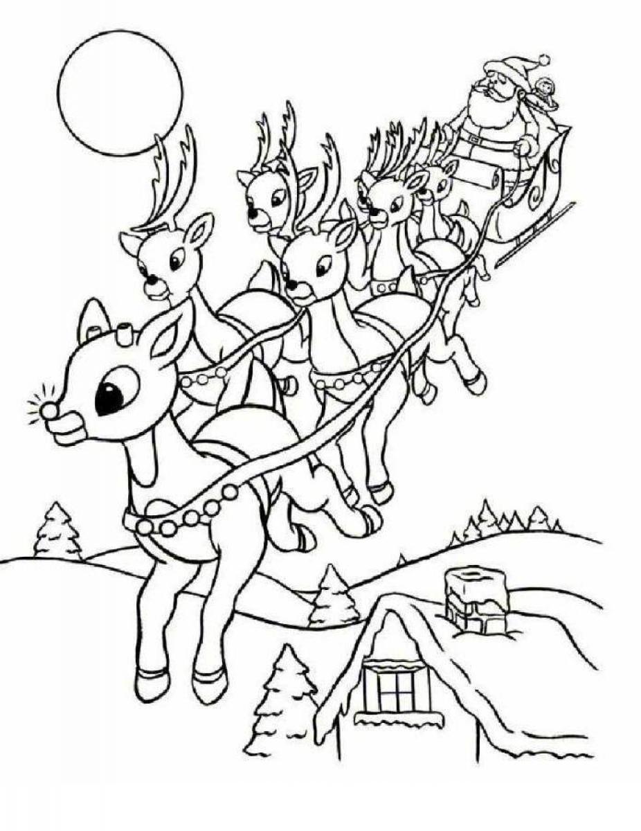 90 Rudolph Coloring Pages for Kids Printable 74