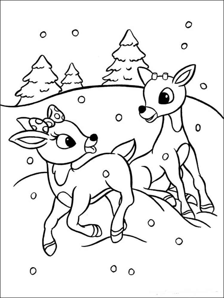 90 Rudolph Coloring Pages for Kids Printable 78