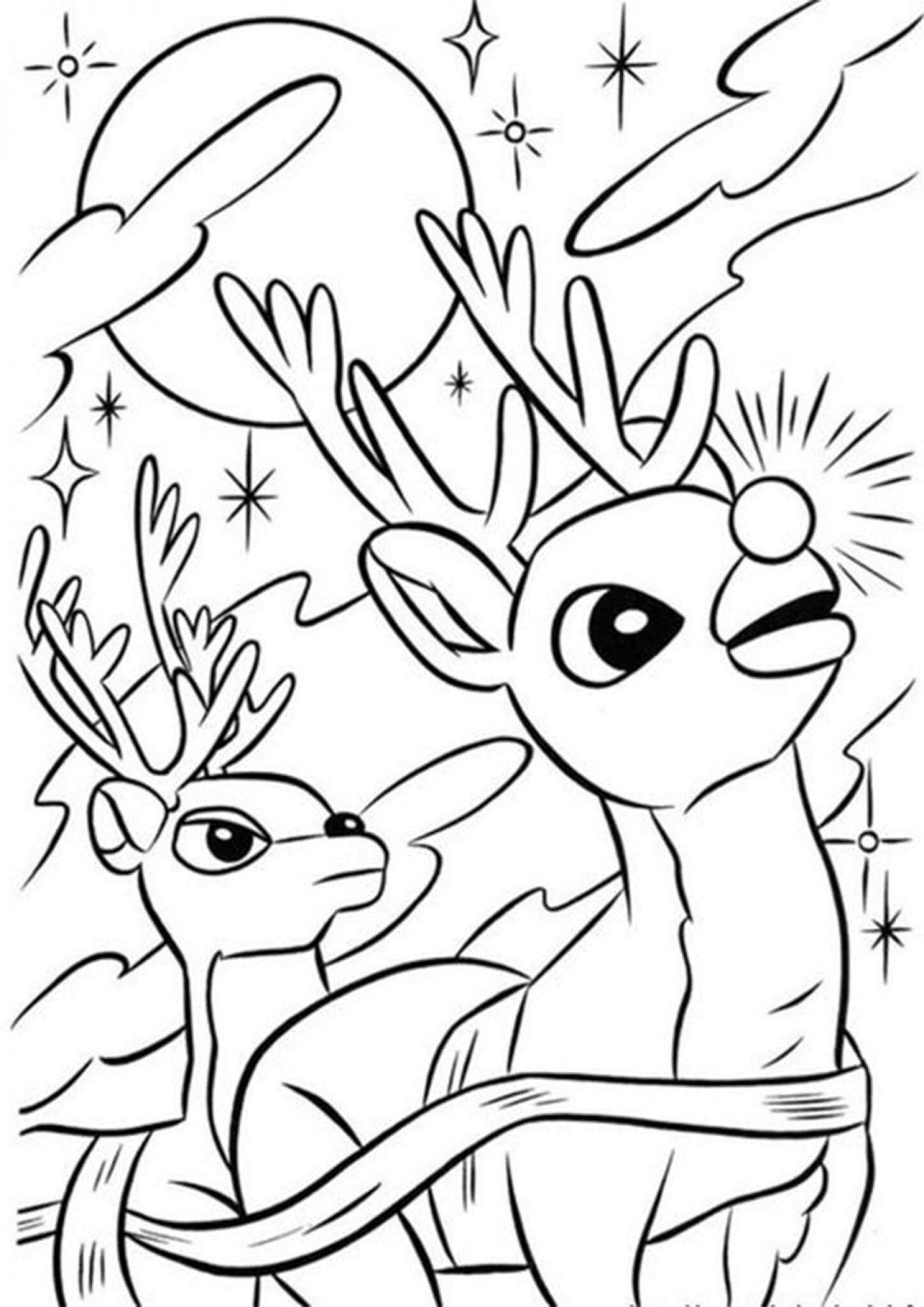 90 Rudolph Coloring Pages for Kids Printable 82