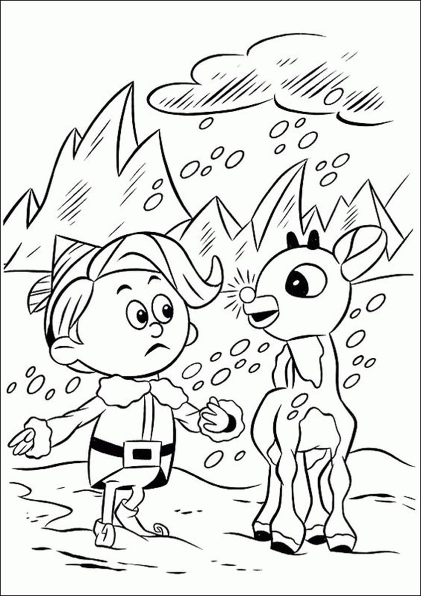 90 Rudolph Coloring Pages for Kids Printable 89