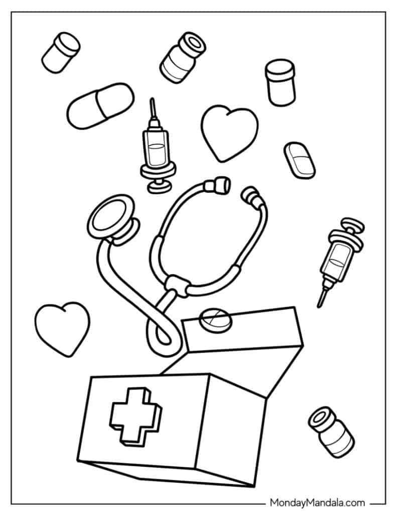 92 Doctor Coloring Pages Printable 11