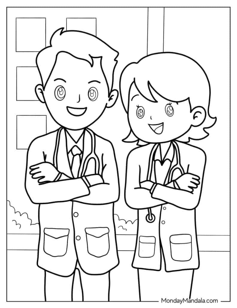 92 Doctor Coloring Pages Printable 2