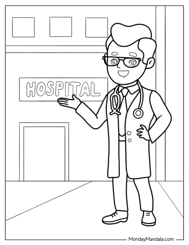 92 Doctor Coloring Pages Printable 77