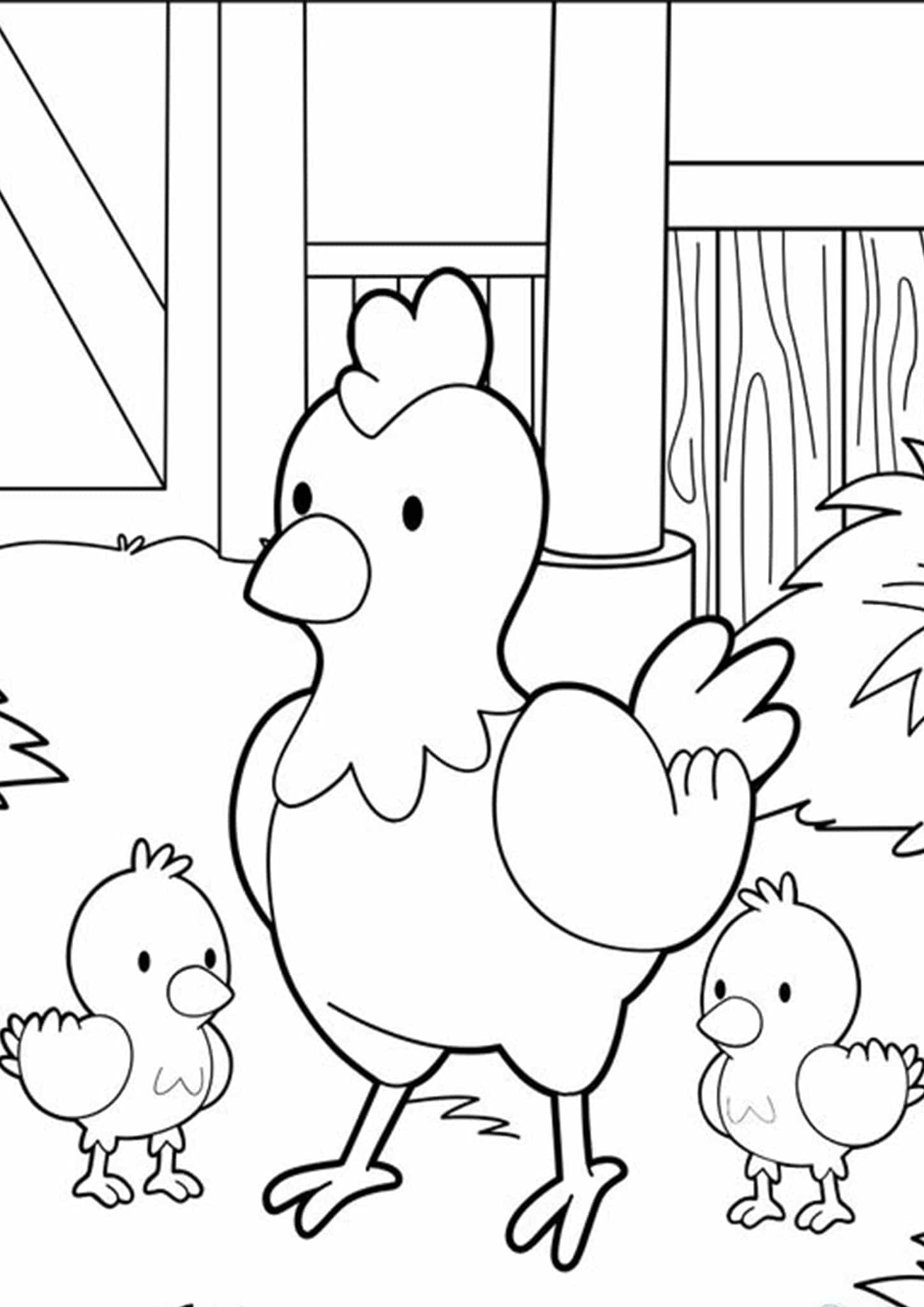 113 Chicken Coloring Pages Free Printable 1