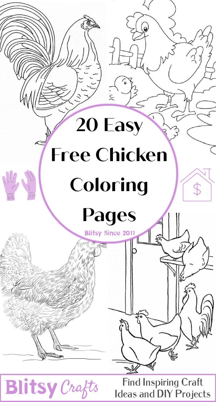 113 Chicken Coloring Pages Free Printable 20