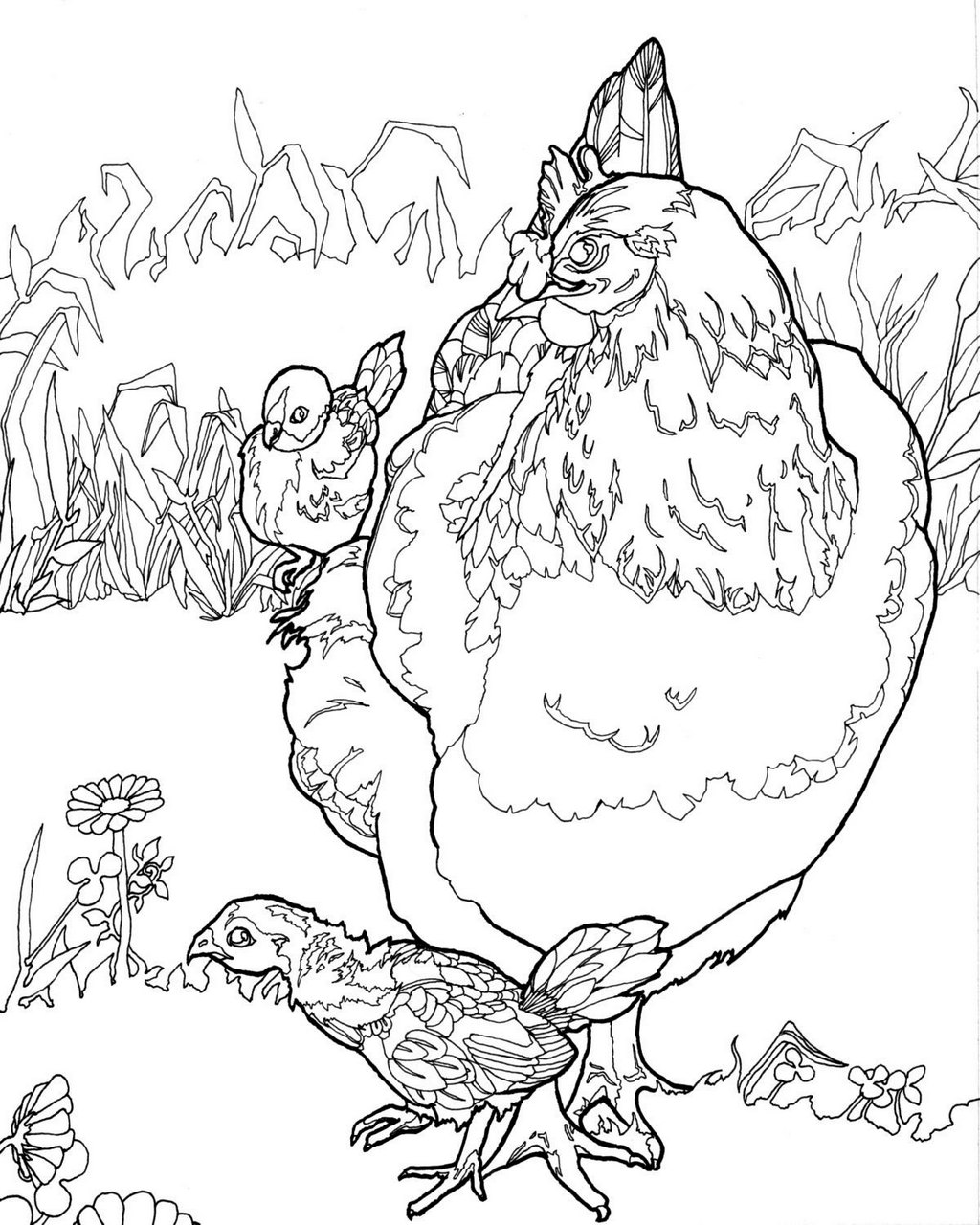 113 Chicken Coloring Pages Free Printable 34