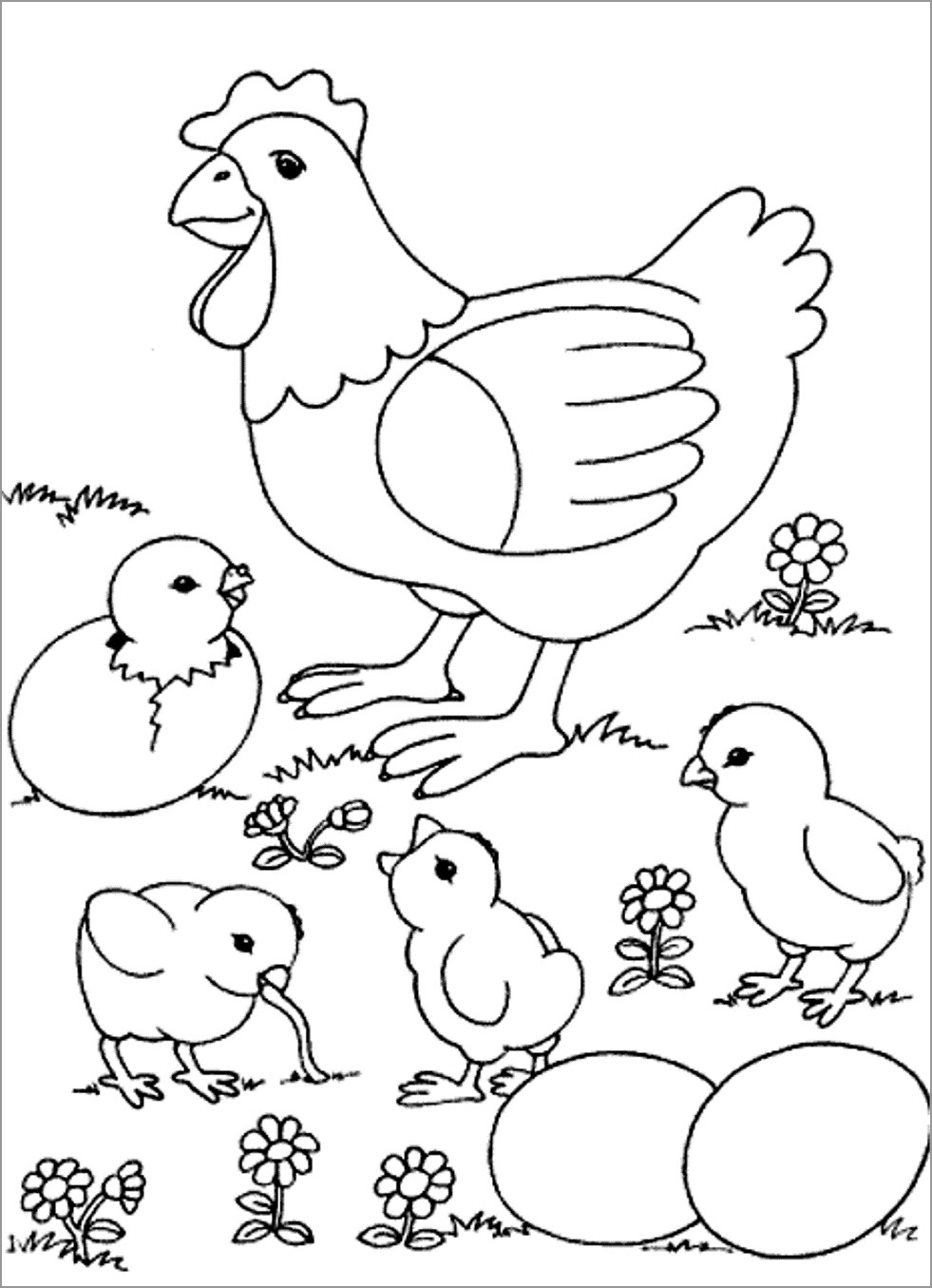 113 Chicken Coloring Pages Free Printable 61