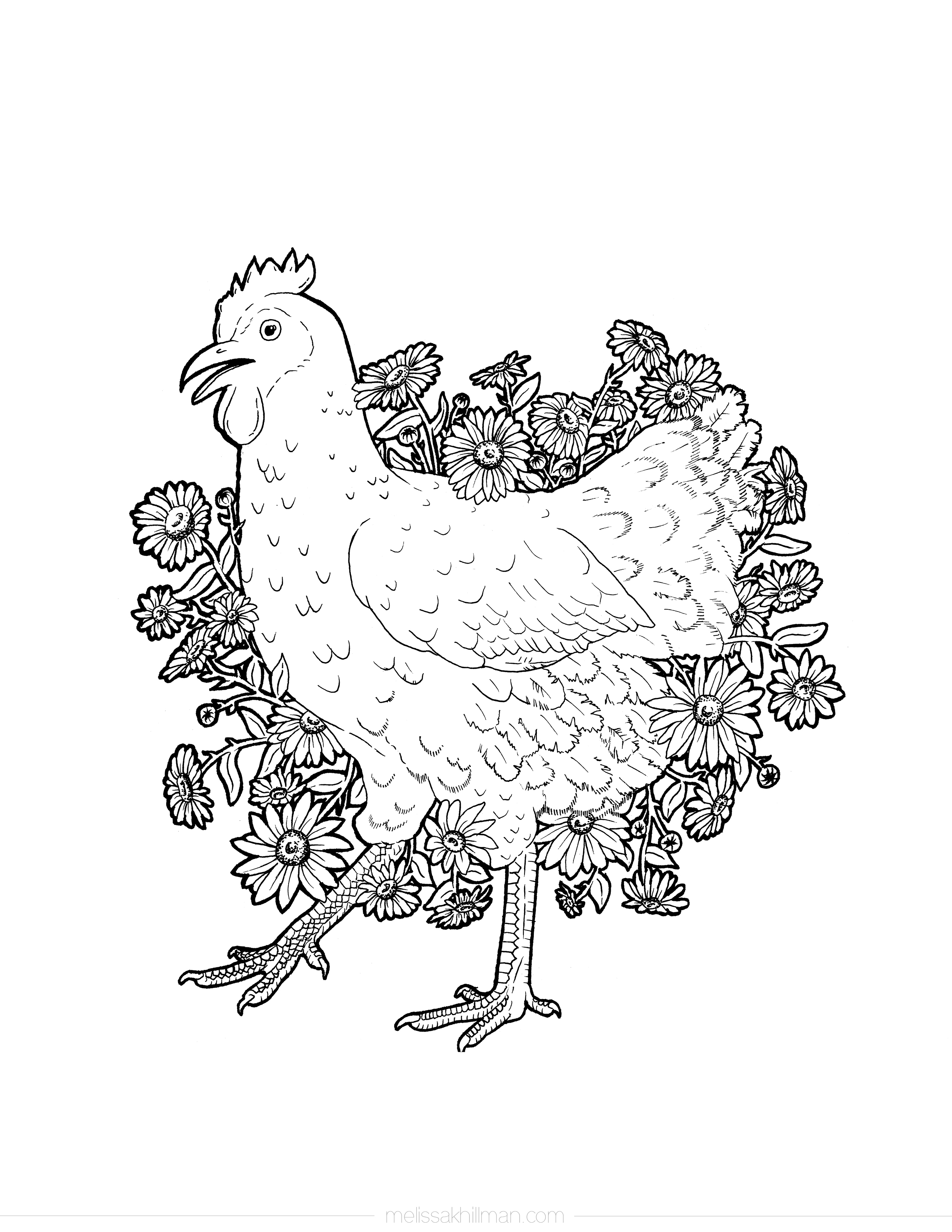 113 Chicken Coloring Pages Free Printable 87