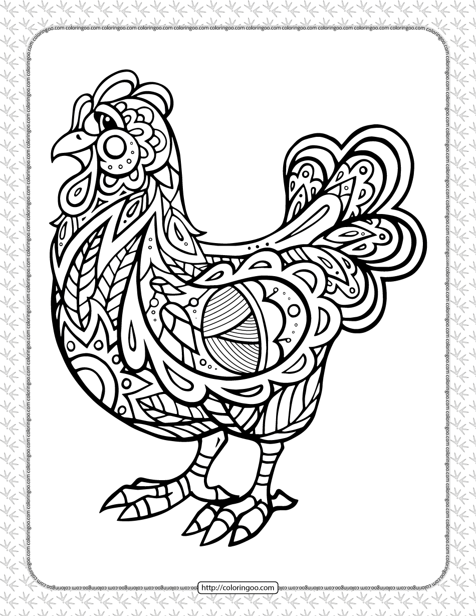 113 Chicken Coloring Pages Free Printable 91