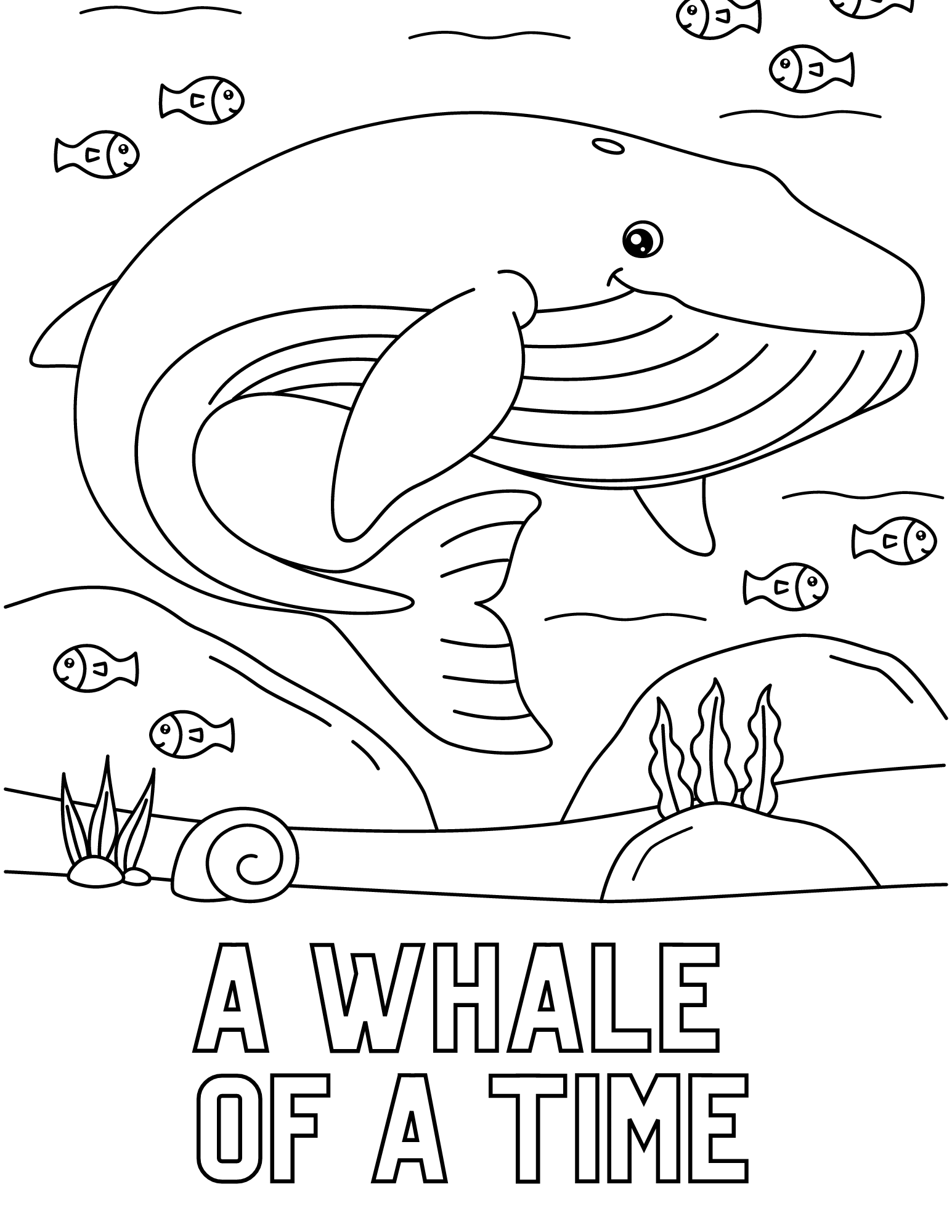 113 Whale Coloring Pages for Kids Printable 10