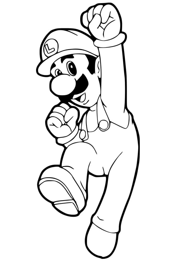 93 Cute Luigi Coloring Pages for Kids Printable 14